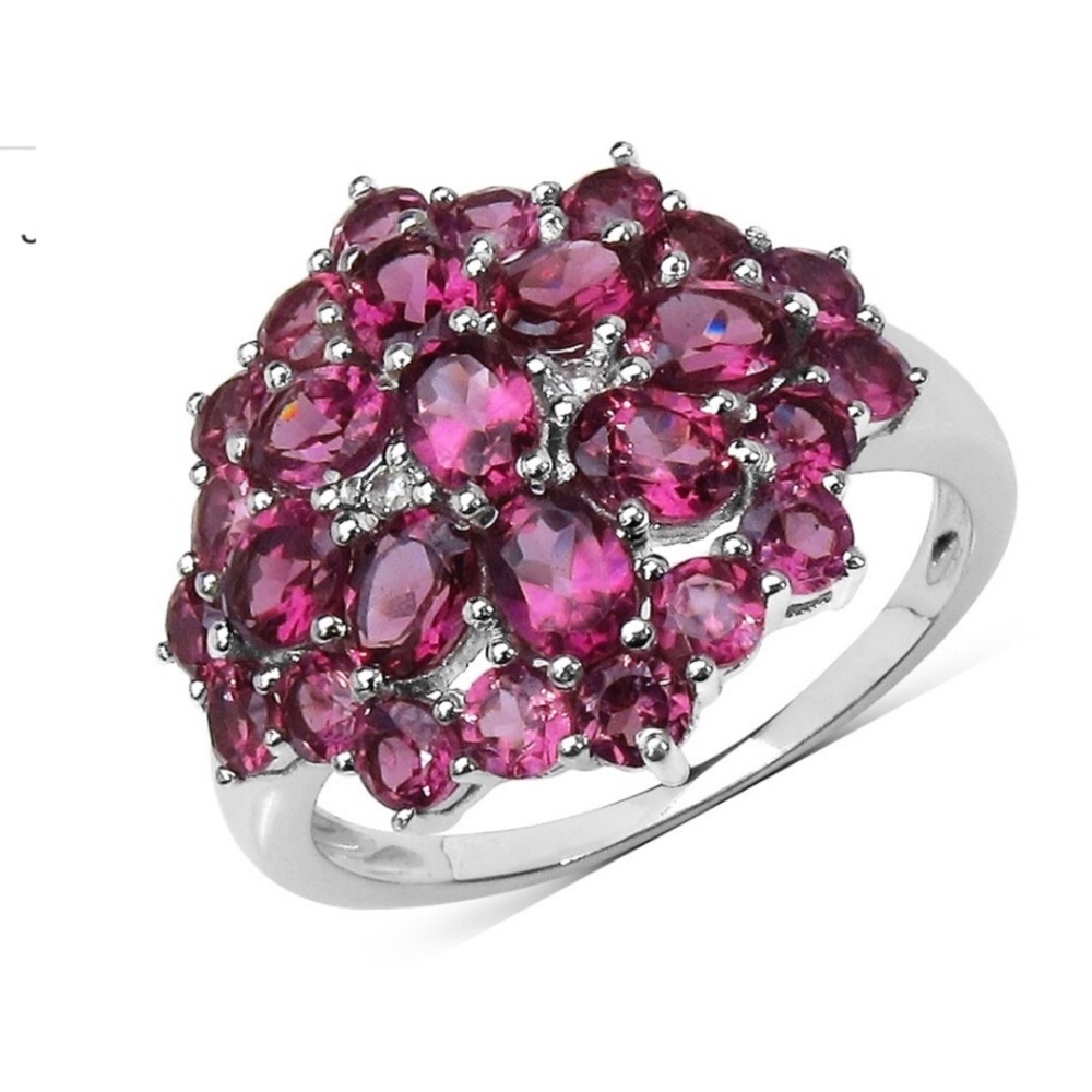 Rhodolite garnet and white topaz sterling silver